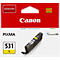 Cartouche d'encre originale Canon CLI-531Y (6121C001), jusqu'à 515 pages, pack individuel, jaune