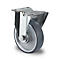 CASCOO Bockrolle P2V2, mit Rad-ø 80 mm x B 32 mm, Polypropylen-Felge, Elastomer-Lauffläche, grau, Rollenlager, bis 80 kg