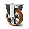 CASCOO bokwiel BAU5, met wiel ø 200 mm x B 50 mm, aluminium velg, polyurethaan loopvlak, bruin, dubbele kogellager, tot 700 kg