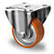 CASCOO bokwiel DAU5, met wiel ø 100 mm x B 40 mm, aluminium velg, polyurethaan loopvlak, bruin, dubbele kogellager, tot 250 kg