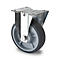 CASCOO Bokwiel P2G2, met wiel ø 125 mm x B 35 mm, velg van polypropyleen, loopvlak van elastomeer, grijs, kogelgelagerd, tot 165 kg