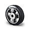 CASCOO built-in wheel BAF4, with wheel ø 160 mm x W 50 mm, aluminum rim, elastic tread, black, double ball bearing, up to 400 kg
