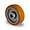 CASCOO inbouwwiel AAU5, met wiel ø 100 mm x B 40 mm, aluminium velg, polyurethaan loopvlak, bruin, dubbele kogellagering, tot 250 kg