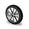 CASCOO Roue encastrée BAF4, avec ø de roue 250 mm x L 50 mm, jante en aluminium, bande de roulement élastique, noire, double roulement à billes, jusqu'à 500 kg