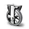 CASCOO Roulette fixe BAF2, avec ø de roue 160 mm x L 50 mm, jante en aluminium, bande de roulement élastique, grise, double roulement à billes, jusqu'à 400 kg