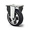 CASCOO Roulette fixe BAF4, avec ø de roue 160 mm x L 50 mm, jante en aluminium, bande de roulement élastique, noire, double roulement à billes, jusqu'à 400 kg