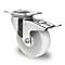 CASCOO Roulette pivotante N0N0, avec blocage total, ø de roue 100 mm x L 36 mm, jante en polyamide, bande de roulement en polyamide, naturel/blanc, roulement à rouleaux, jusqu'à 150 kg