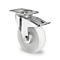 CASCOO Roulette pivotante N0N0, avec blocage total, ø de roue 200 mm x L 50 mm, jante en polyamide, bande de roulement en polyamide, naturel/blanc, roulement à rouleaux, jusqu'à 300 kg