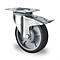 CASCOO Roulette pivotante P2G2, avec blocage total, ø de roue 160 mm x L 40 mm, jante en polypropylène, bande de roulement en élastomère, grise, roulement à billes, jusqu'à 200 kg