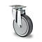 CASCOO Roulette pivotante P2T2, avec roue ø 100 mm x L 32 mm, jante en polypropylène, bande de roulement en élastomère, grise, roulement à billes, jusqu'à 100 kg