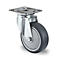 CASCOO Roulette pivotante P2T2, avec roue ø 75 mm x L 25 mm, jante en polypropylène, bande de roulement en élastomère, grise, roulement à billes, jusqu'à 75 kg