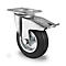 CASCOO Roulette pivotante SWS4, avec blocage total, ø de roue 125 mm x L 38 mm, bande de roulement en caoutchouc plein, noir, roulement à rouleaux, jusqu'à 100 kg