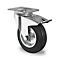 CASCOO Roulette pivotante SWS4, avec blocage total, ø de roue 160 mm x L 40 mm, jante en acier, bande de roulement en caoutchouc plein, noir, roulement à rouleaux, jusqu'à 135 kg