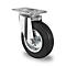 CASCOO Roulette pivotante SWS4, avec ø de roue 160 mm x L 40 mm, jante en acier, bande de roulement en caoutchouc plein, noir, roulement à rouleaux, jusqu'à 135 kg