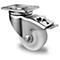 CASCOO Roulette pivotante V0Z0, avec blocage total, ø de roue 80 mm x L 37 mm, jante en polyamide, bande de roulement en polyamide, naturel/blanc, roulement à billes double, jusqu'à 300 kg