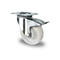 CASCOO Roulette pivotante Z0Z0, avec blocage total, ø de roue 150 mm x L 50 mm, jante en polyamide, bande de roulement en polyamide, naturel/blanc, roulement à billes double, jusqu'à 800 kg