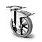 CASCOO zwenkwiel BAF2, met rem, wiel ø 200 mm x B 50 mm, aluminium velg, elastisch loopvlak, grijs, dubbele kogellager, tot 500 kg