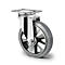 CASCOO zwenkwiel BAF2, met wiel ø 160 mm x B 50 mm, aluminium velg, elastisch loopvlak, grijs, dubbele kogellager, tot 400 kg