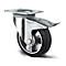 CASCOO zwenkwiel BAF4, met rem, wiel ø 160 mm x B 50 mm, aluminium velg, elastisch loopvlak, zwart, dubbele kogellager, tot 400 kg