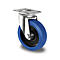 CASCOO zwenkwiel R4F1, met wiel ø 80 mm x B 35 mm, polyamide velg, elastisch loopvlak, blauw, rollager, tot 130 kg