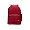 Roter Case Logic Rucksack, Frontansicht. Schwarzer Reißverschluss, kleines Logo.
