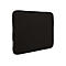 Schwarze Laptoptasche mit Reißverschluss und Eckdetails.