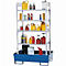 Casier à produits dangereux asecos RWF 1064, L 1236 x P 816 x H 2100 mm, avec bac de rétention de 200 l en acier peint et 4 étagères en acier