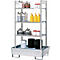 Casier à produits dangereux asecos RWG 1064, L 1236 x P 816 x H 2100 mm, avec bac de rétention de 200 l en acier galvanisé et 4 étagères en acier