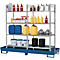 Casier à produits dangereux asecos RWG 2064, L 2470 x P 816 x H 2100 mm, avec bac de rétention de 260 l en acier peint et 4 étagères en treillis métallique