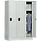 Casier scolaire, l. 900 x H 1400 mm, serrure à cylindre de sécurité, 3 compartiments, gris clair/gris clair