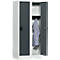 Casier scolaire, largeur de compartiment 300 mm, serrure à cylindre de sécurité, 2 compartiments, gris clair/anthracite