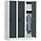 Casier scolaire, largeur de compartiment 300 mm, serrure à cylindre de sécurité, 3 compartiments, gris clair/anthracite