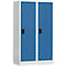 Casier scolaire, largeur de compartiment 400 mm, 2 compartiments, gris clair/bleu brillant