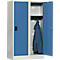 Casier scolaire, largeur de compartiment 400 mm, 2 compartiments, gris clair/bleu brillant