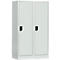 Casier scolaire, largeur de compartiment 400 mm, 2 compartiments, gris clair/gris clair