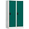 Casier scolaire, largeur de compartiment 400 mm, 2 compartiments, gris clair/vert opale