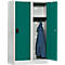 Casier scolaire, largeur de compartiment 400 mm, 2 compartiments, gris clair/vert opale