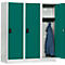 Casier scolaire, largeur de compartiment 400 mm, 3 compartiments, gris clair/vert opale