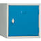 Casillero cubo, bisagra de puerta a la derecha, cierre de pasador giratorio, ampliable, acero, puerta azul luminoso RAL 5012