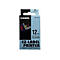 Verpackung einer transparenten Casio Beschriftungsbandkassette XR-12X1, 12mm Breite, schwarze Schrift.