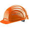 Casque de protection I/79 4-G EuroGuard, polyéthylène haute densité, format EN 397, orange, avec ceinture 4 points, ventilation