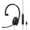 Casque EPOS|Sennheiser ADAPT 130T USB II, unilatéral, USB-A, optimisé UC &amp; certifié pour Microsoft Teams, prise jack 3,5 mm, coussinets d'oreille en similicuir, noir