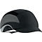 Casque de sécurité noir avec visière. Insert en maille sur le côté et éléments réfléchissants.