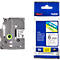 Cassette de ruban pour titreuses TZe-111 Brother, 6 mm de largeur, incolore/noir