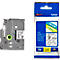 Cassette de ruban pour titreuses TZe-121 Brother, 9 mm de largeur, incolore/noir