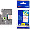 Cassette de ruban pour titreuses TZe-132 Brother, 12 mm de largeur, incolore/rouge