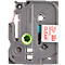 Cassette de ruban pour titreuses TZe-132 Brother, 12 mm de largeur, incolore/rouge