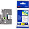 Cassette de ruban pour titreuses TZe-135 Brother, 12 mm de largeur, incolore/blanc