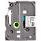 Cassette de ruban pour titreuses TZe-135 Brother, 12 mm de largeur, incolore/blanc
