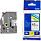 Cassette de ruban pour titreuses TZe-141 Brother, 18 mm de largeur, incolore/noir